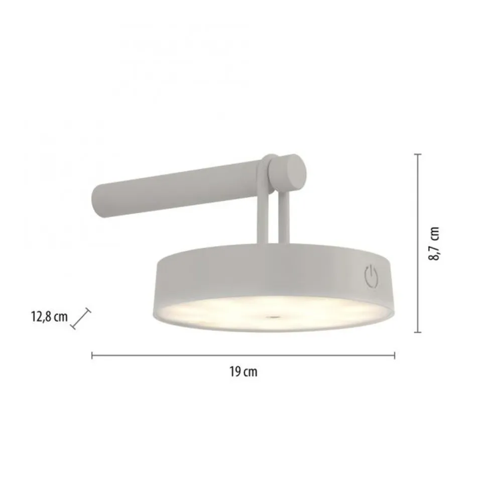 LED Wandlampe Dimmer Touch Schalter IP44 2700 K Greige