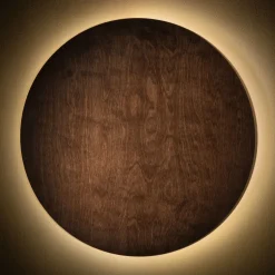 LED Wandlampe Holz indirektes Licht Ø50 cm warmweiß