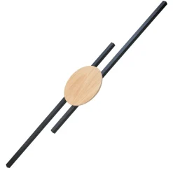 LED Wandlampe indirekt 3000 K Schwarz Natur Metall Holz Modern