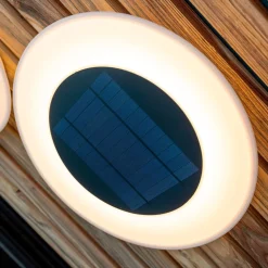 LED Wandlampe Solar Ø 39 cm rund IP65 3500 K Fernbedienung