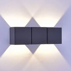 LED Wandleuchte außen Aluminium IP54 22,5 cm Anthrazit