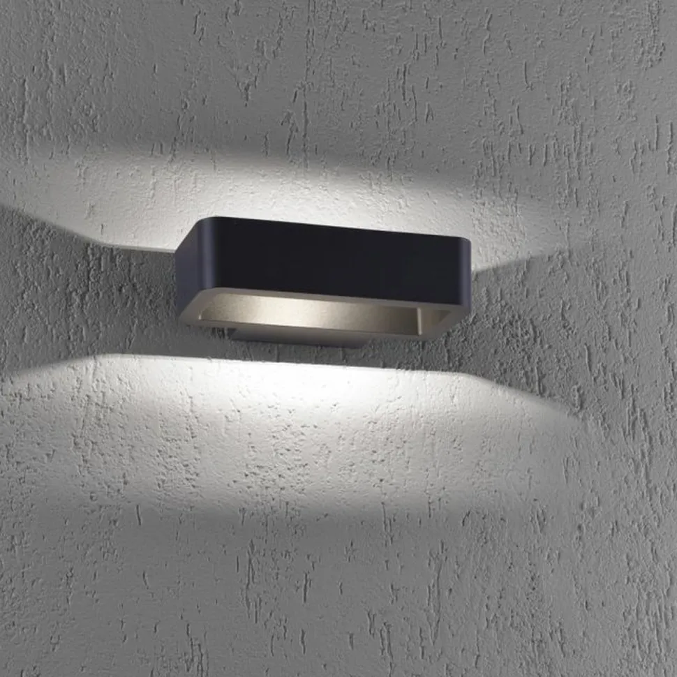 LED Wandleuchte außen Aluminium Anthrazit IP54 B:22 cm