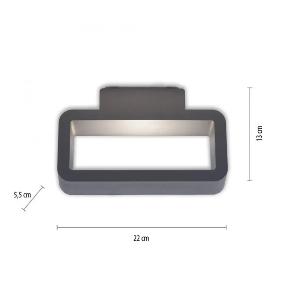 LED Wandleuchte außen Aluminium Anthrazit IP54 B:22 cm