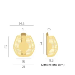 LED Wandleuchte außen kabellos Akku IP54 Rattan