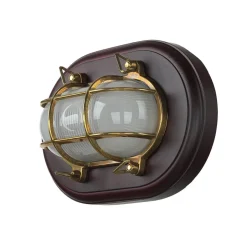 LED Wandleuchte Holz Messing 3000K Maritim Flur