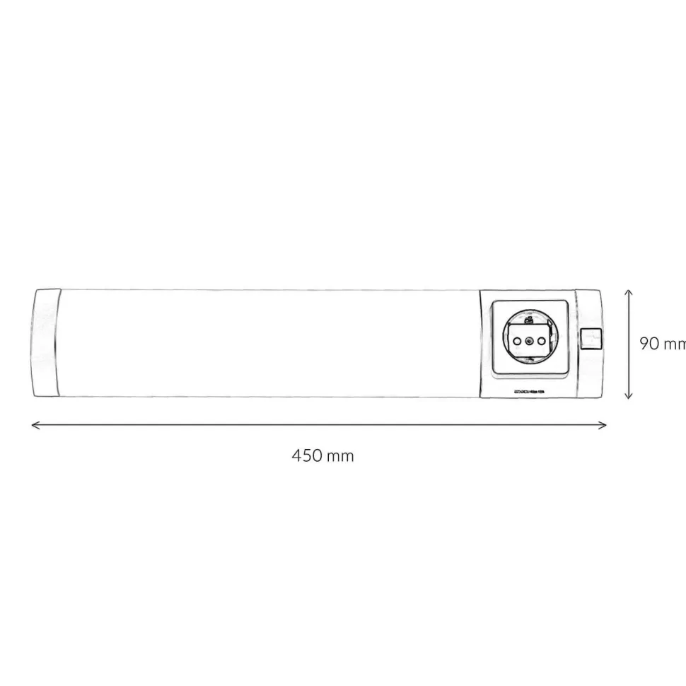 LED Wandleuchte mit Steckdose Schalter für Bad Küche