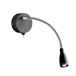 LED Wandspot mit Flexarm Schalter 6500 K in Schwarz