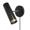 Leselampe Wand mit Stecker Kabel GU10 Schwarz Gold verstellbar