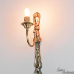 Leuchter Wandlampe aus Echt-Messing in Bronze