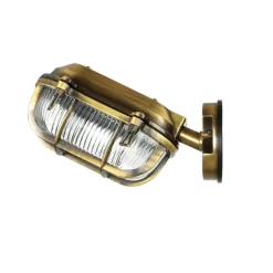 Maritime Außenleuchte Messing geriffeltes Glas IP64 E27