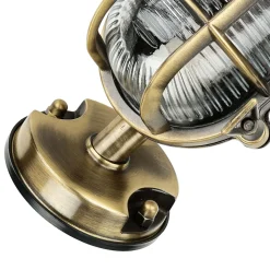 Maritime Außenleuchte Messing geriffeltes Glas IP64 E27