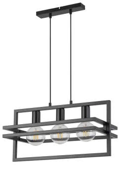 Mehrflammige Pendelleuchte Metall Schwarz L:52 cm