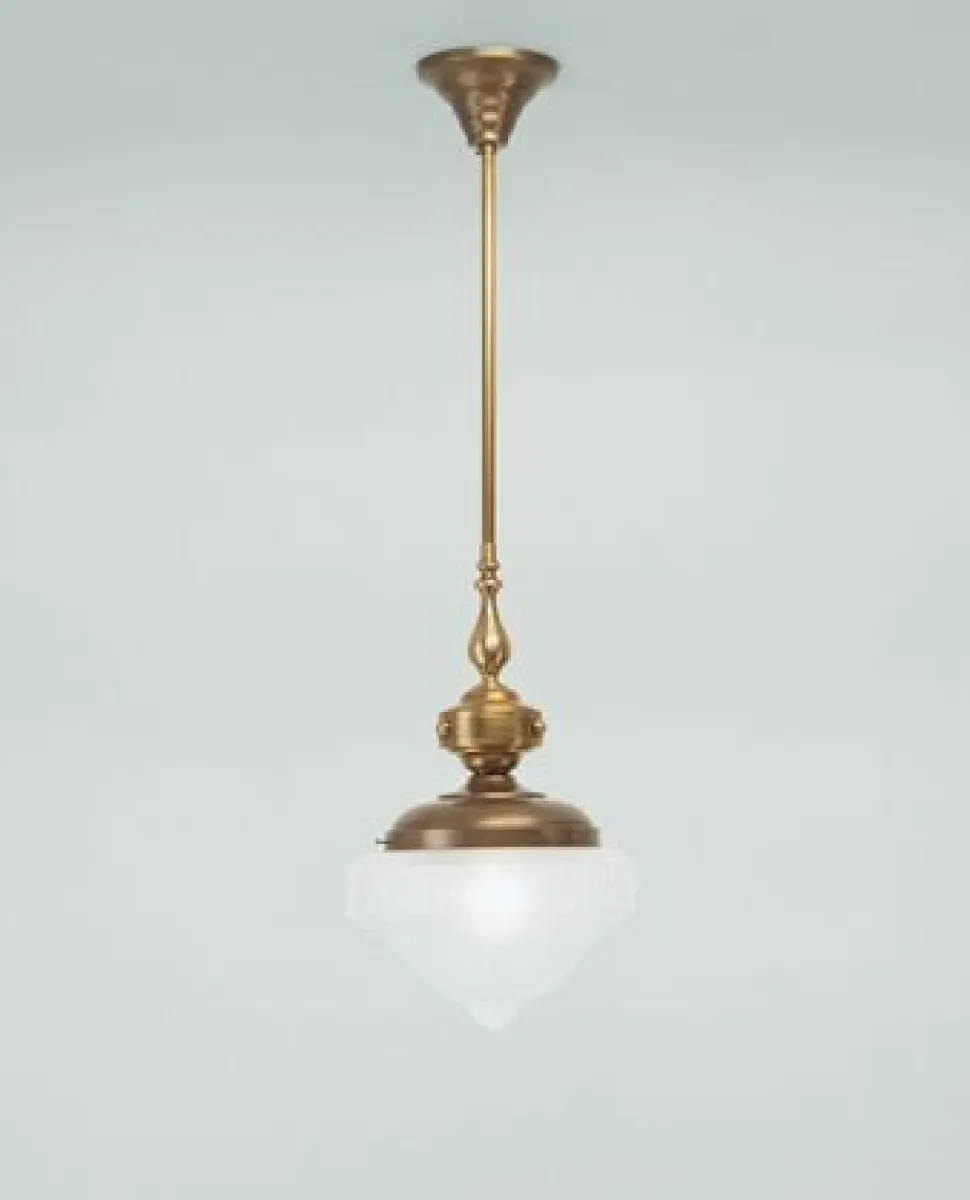 Messing Hängelampe Glas blendarm E27 Ø28 cm gemütlich