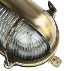 Messing Schiffsleuchte oval IP64 Maritim Riffelglas