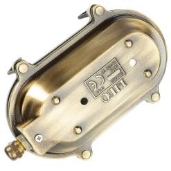 Messing Schiffsleuchte oval IP64 Maritim Riffelglas