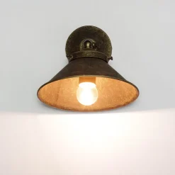 Messing Wandlampe in Bronze antik verstellbar