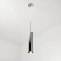 Metall Hängelampe Esstisch in Chrom Ø5,5cm GU10