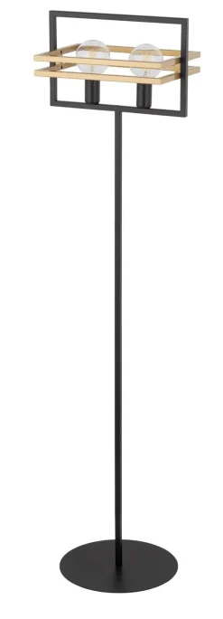 Metall Stehleuchte Schwarz Gold Lesen E27 groß 162 cm