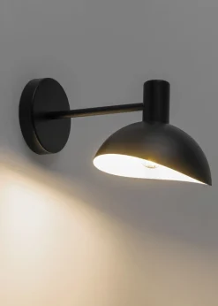 Metall Wandlampe Schwarz Weiß B:18 cm schmal E14 Modern