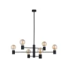 Minimalistischer Kronleuchter Schwarz Metall H:86cm für