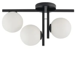 Moderne Deckenlampe Stahl Glas L:48 cm G9 blendarm