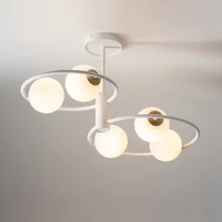 Moderne Deckenleuchte Glas Metall G9 5-flammig blendarm