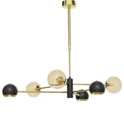 Moderne Deckenleuchte in Gold Schwarz Bernstein G9 GU10