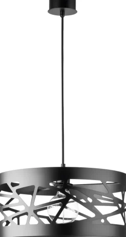 Moderne Hängelampe Schwarz Ferva offener Schirm