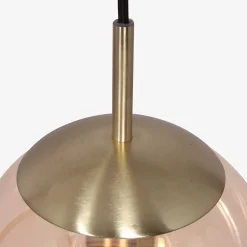 Moderne Pendelleuchte Glas in Bernstein E27 Ø20 cm rund