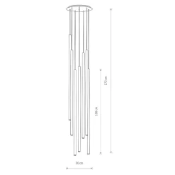 Moderne Pendelleuchte Schwarz 7-flammig G9 Metall