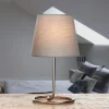 Moderne Tischlampe Stoff Grau Metall 33 cm elegant E14