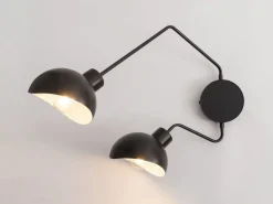 Moderne Wandleuchte Metall Schwarz Weiß E27 2-flammig