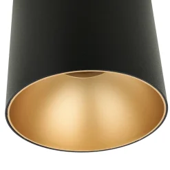 Moderner Deckenspot GU10 Metall in Schwarz Gold