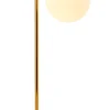 Nachttischlampe in Gold Messing Glas Kugel G9 50 cm