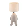 NachtTischlampe Keramik Stoff Teddy 38 cm E27 blendarm