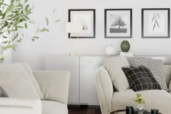 Nachttischlampe Metall Stoff 52 cm Chrom Weiß E27