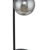 Nachttischlampe Schwarz Grau Glas Kugel 44 cm Leselicht