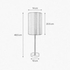 Nachttischleuchte in Bronze Braun E27 48,5 cm Messing Stoff