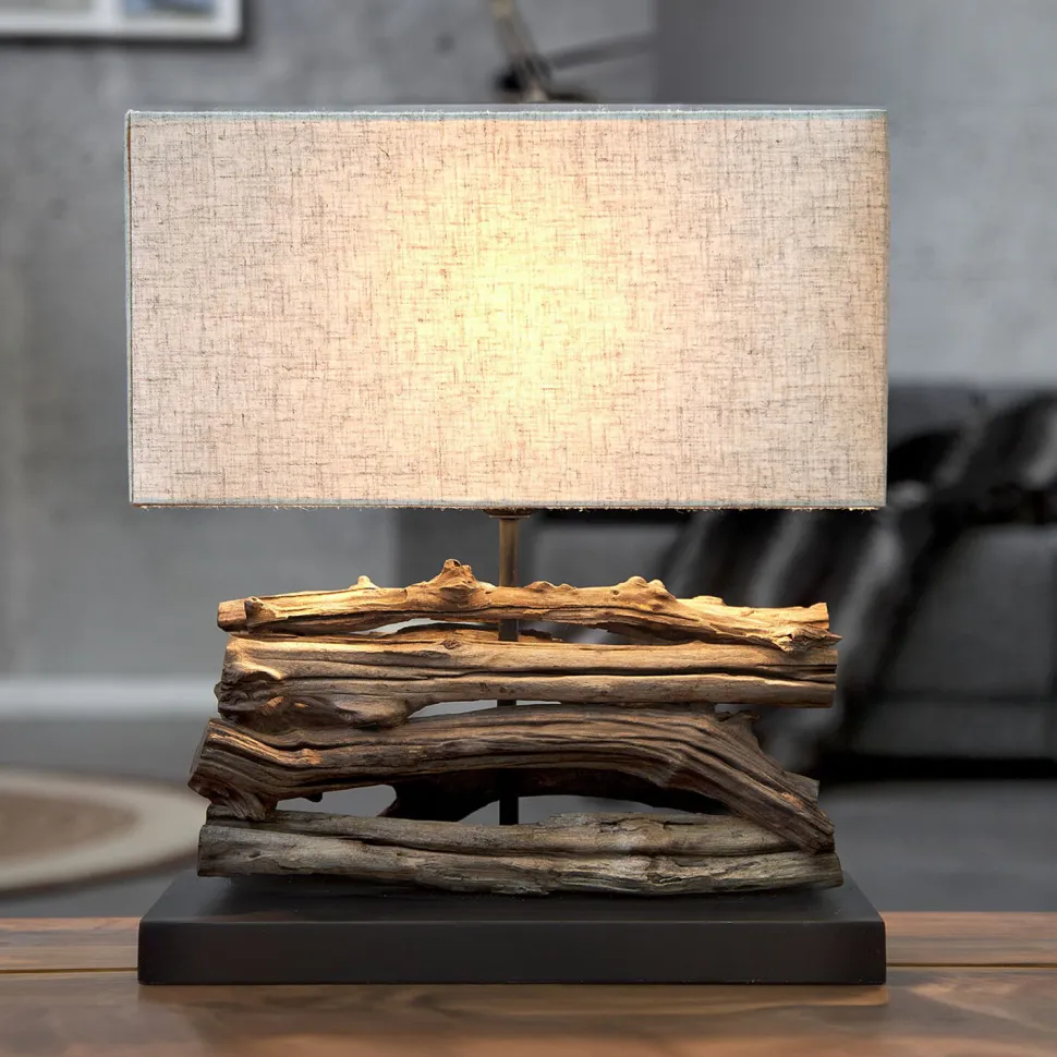 Natürliche Tischlampe Modern kunstvoll 40cm Treibholz
