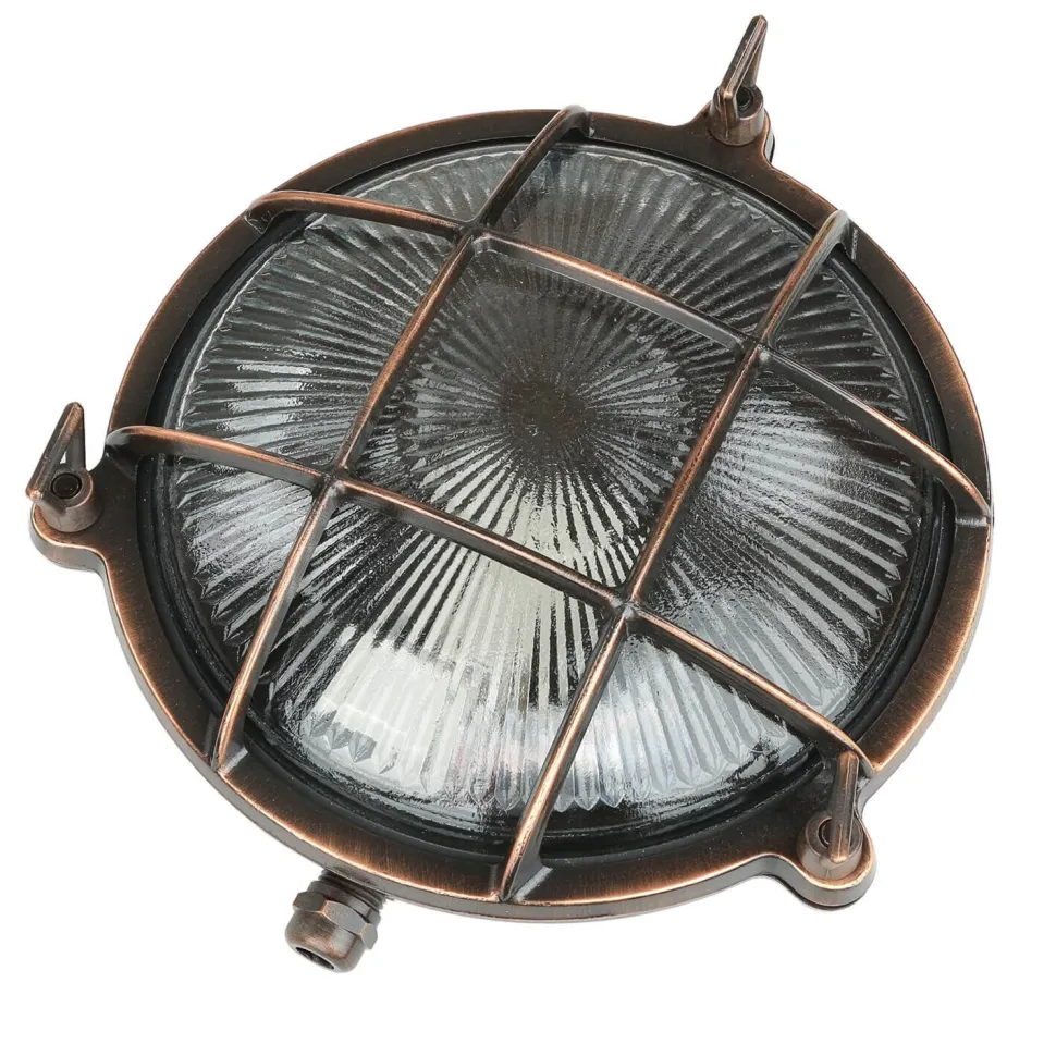 Outdoor Wandleuchte Messing Maritim Ø 21 cm E27 IP64