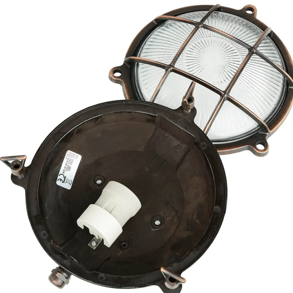 Outdoor Wandleuchte Messing Maritim Ø 21 cm E27 IP64