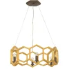 Pendellampe JANNE Gold Ø77cm 6xE14 Hexagon Leuchte