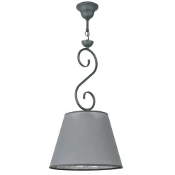 Pendelleuchte Anthrazit Stoff Landhaus Esstisch