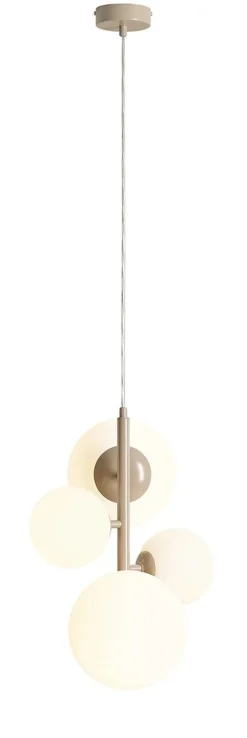 Pendelleuchte Beige Weiß B:46 cm Glas Metall blendarm