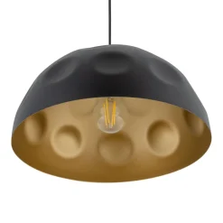 Pendelleuchte E27 in Schwarz Gold matt Ø 50 cm