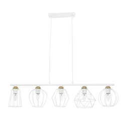 Pendelleuchte Esstisch Weiß Drahtgestell Schirm