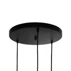 Pendelleuchte 3-flammig E27 in Schwarz matt Gold Retro