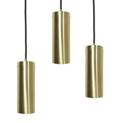 Pendelleuchte 3-flammig E27 Messing Eisen in Schwarz Bronze