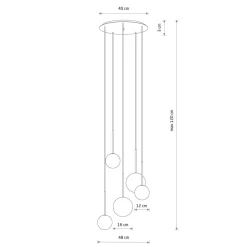 Pendelleuchte 5-flammig G9 in Schwarz Weiß Gold matt