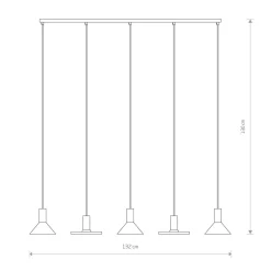 Pendelleuchte 5-flammig GU10 Schwarz Metall verstellbar